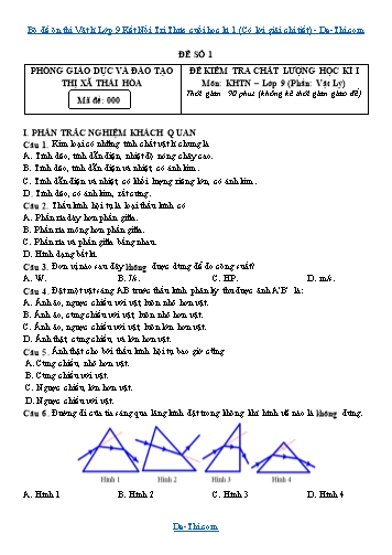 Bộ đề ôn thi Vật lí Lớp 9 Kết Nối Tri Thức cuối học kì 1 (Có lời giải chi tiết)
