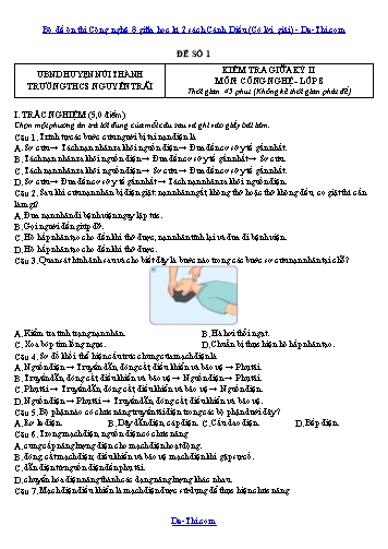 Bộ đề ôn thi Công nghệ 8 giữa học kì 2 sách Cánh Diều (Có lời giải)