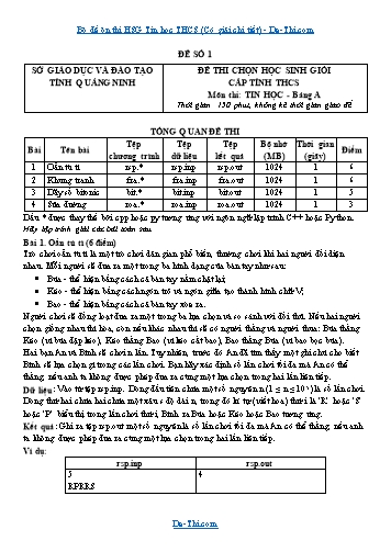 Bộ đề ôn thi HSG Tin học THCS (Có giải chi tiết)
