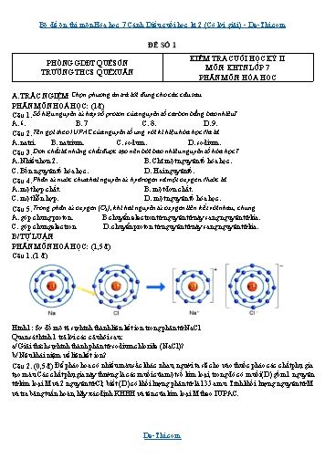 Bộ đề ôn thi môn Hóa học 7 Cánh Diều cuối học kì 2 (Có lời giải)