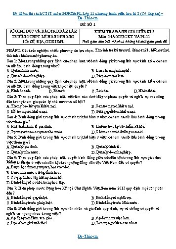 Bộ đề ôn thi sách CTST môn GDKT&PL Lớp 11 chương trình giữa học kì 2 (Có đáp án)
