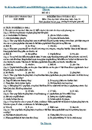 Bộ đề ôn thi sách KNTT môn GDKT&PL Lớp 11 chương trình cuối học kì 2 (Có đáp án)