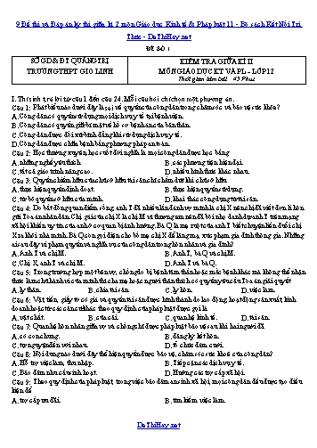 Bộ đề ôn thi sách KNTT môn GDKT&PL Lớp 11 chương trình giữa học kì 2 (Có đáp án)