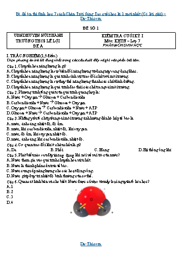 Bộ đề ôn thi Sinh học 7 sách Chân Trời Sáng Tạo cuối học kì 1 mới nhất (Có lời giải)