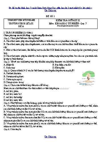 Bộ đề ôn thi Sinh học 7 sách Chân Trời Sáng Tạo giữa học kì 2 mới nhất (Có lời giải)