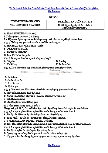 Bộ đề ôn thi Sinh học 7 sách Chân Trời Sáng Tạo giữa học kì 1 mới nhất (Có lời giải)