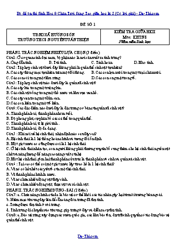 Bộ đề ôn thi Sinh Học 8 Chân Trời Sáng Tạo giữa học kì 2 (Có lời giải)