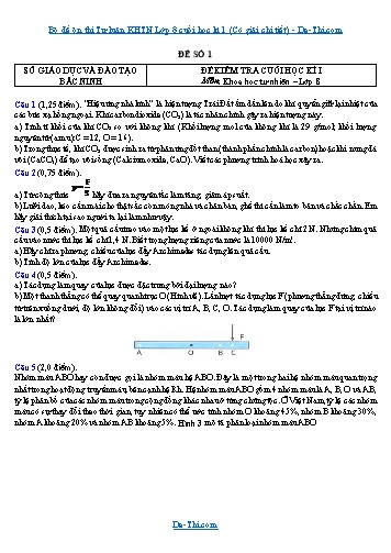 Bộ đề ôn thi Tự luận KHTN Lớp 8 cuối học kì 1 (Có giải chi tiết)