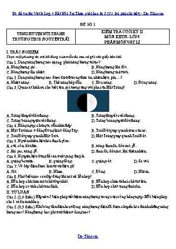 Bộ đề ôn thi Vật lí Lớp 6 Kết Nối Tri Thức cuối học kì 2 (Có lời giải chi tiết)