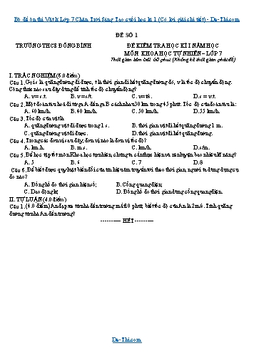Bộ đề ôn thi Vật lí Lớp 7 Chân Trời Sáng Tạo cuối học kì 1 (Có lời giải chi tiết)