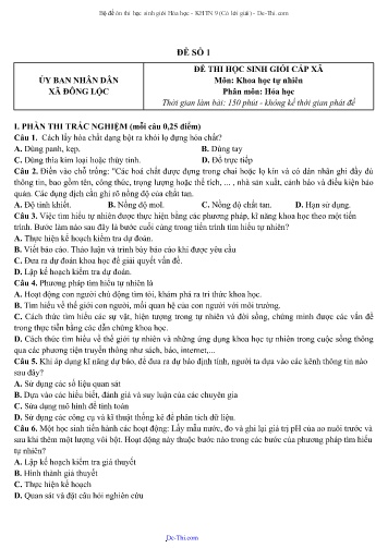 Bộ đề ôn thi học sinh giỏi Hóa học - KHTN 9 (Có lời giải)