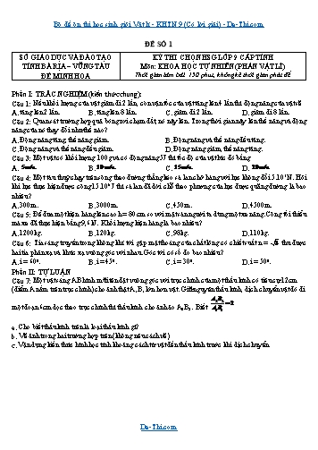 Bộ đề ôn thi học sinh giỏi Vật lí - KHTN 9 (Có lời giải)