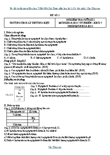 Bộ đề ôn thi môn Hóa học 7 Kết Nối Tri Thức giữa học kì 1 (Có lời giải)