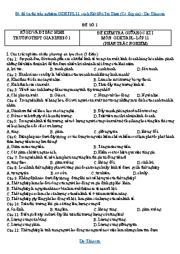 Bộ đề ôn thi trắc nghiệm GDKTPL 11 sách Kết Nối Tri Thức (Có đáp án)