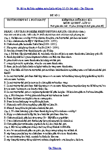 Bộ đề ôn thi Trắc nghiệm môn Lịch sử Lớp 12 (Có lời giải)