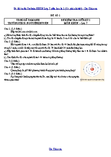 Bộ đề ôn thi Tự luận KHTN Lớp 7 giữa học kì 1 (Có giải chi tiết)