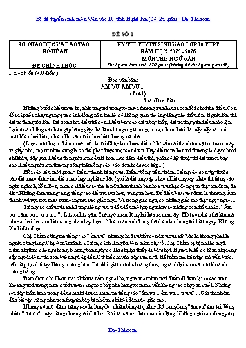 Bộ đề tuyển sinh môn Văn vào 10 tỉnh Nghệ An (Có lời giải)