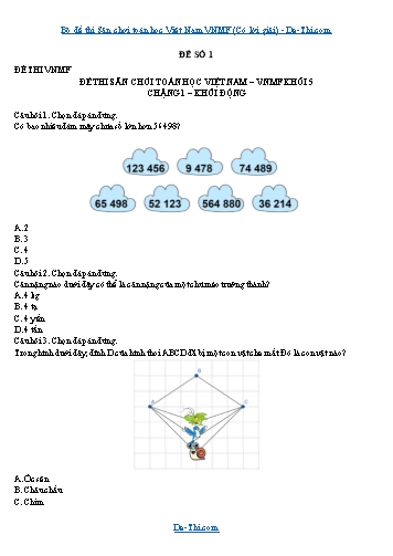 Bộ đề thi Sân chơi toán học Việt Nam VNMF (Có lời giải)